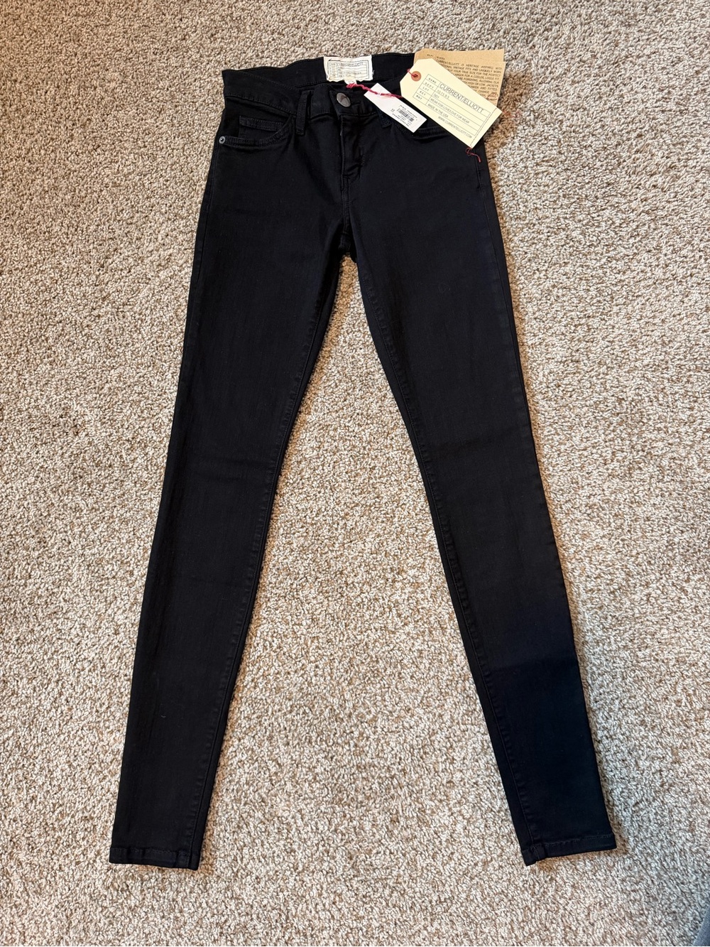 Current/Elliott Black Skinny Jeans - High-Rise Stretch